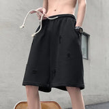 Riolio  High Street Ripped Men Summer Retro Sports Cropped Pants