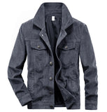 Riolio Wellsome Men's Streetwear Motorcycle Corduroy Coats Winter Bomber Jackets Men's Windbreaker Multi-pocket Cotton Cargo Parkas