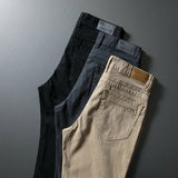 Riolio  Spring Summer Fashion Straight Men Casual Pants Embroidery Male Trousers Stretch Men's Clothes Khaki Plus Size 40