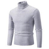 Riolio black turtleneck outfit men Cool New Trend Men's High Neck Sweater  Pullover Knitted Warm Casual Men Clothing  Knitted Sweater Men