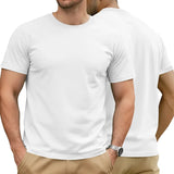 Riolio  Men's Cotton Solid T-shirt Summer Casual Crew Neck Short Sleeve Sport Tee