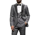 Riolio  Elegant Matching Men's Formal Wear Ensemble Men's Classic Suit 3-Piece Peak Lapel Blazer Vest Pant Slim Fit