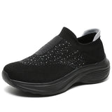 Riolio  Couple-style Sports Shoes with Color-matching Flat One-piece Slip-on Fabric with Stretchable Mesh Surface Outdoor Shoes