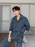 Riolio Men's Shirt Pants Set High-end Shirt Suit Trendy Spring Handsome Long-sleeved Top Loose Straight Trousers Two-piece Set
