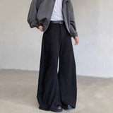 Riolio  Mens Trousers Zipper Pocket Design Casual Pants Streetwear Fashion Youth Campus Luxury Niche Wide-Leg Pants Men'S Wear New