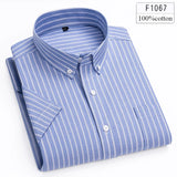 Riolio  Hight qulity summer 100%cotton thin short sleeve shirts for men slim fit formal shirt soft designer tops korean popular clothes