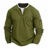 Riolio  Autumn Winter Men's T-shirt Fake Two-piece V-neck Fashion Splicing Bottoming Shirt Long Sleeves Tee
