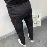 Riolio Spring Autumn Kpop Fashion Men's Denim Jeans Casual Slim Long Pants Korean Solid Black Boyfriend Designer Luxury Jeans