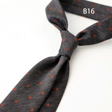 Riolio  Handmade 8cm Dots Striped Neckties Business Formal Dress Professional Men's Silk Ties Wedding Party Suit Cravat Brown Neck Tie