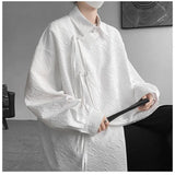 Riolio  Men's Chinese Textured Long-sleeved National Style Shirt Spring Design Boys' Shirts Men's Clothing