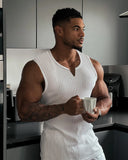 Riolio Summer new men V-neck Vest gym Tank top Men Fitness sleeveless shirt Exercise Sports Undershirt Gyms train vest