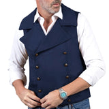 Riolio  Men Vest Brown Double Button Frosted Velvet Waistcoat For Banquet Birthday Wedding Business Work Formal Set Men Suit Vest