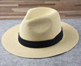 Riolio  New Panama straw hat foldable big head circumference straw z  top  sun protection visor  men's hat