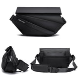 Riolio Premium Black Waterproof Cross Body Bag Personality Fashion Men Novel Messenger Bag Minimalist Sling Shoulder Bags