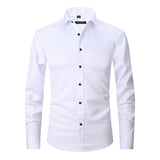 Riolio Spring Men's Social Shirt Slim Business Dress Shirts Male Long Sleeve Casual Formal Elegant Shirt Blouses Tops Man Brand Clothes