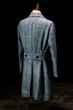 Riolio  Men Suits Plaid England Style Overcoat Outerwear Suits Regular Fit Extra Long Jacket Blazer Wool Blend New