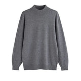 Riolio  Autumn and Winter Half Polo Turtle Neck Sweater Men's Korean Style Loose Fit Color Medium Neck Knitting Base Layer Top Sleeve