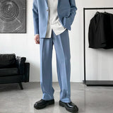 Riolio Pants Men Trousers Casual Autumn New Arrival Front-slit Fashion Straight High Street Office Clothes Simple Business Harajuku