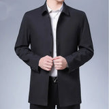 Riolio Casual Business Lapel Windbreak Jackets Men Coats New Brand Top Quality Spring Men's Trench Coat Solid Color Mid-length Jacket