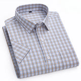Riolio  Hight qulity summer 100%cotton thin short sleeve shirts for men slim fit formal shirt soft designer tops korean popular clothes