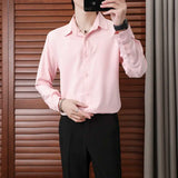 Riolio  Capable Temperament Handsome Turn-down Collar Men's Clothing Button Man Shirts Loose Office Lady Fashion Casual Spring Summer