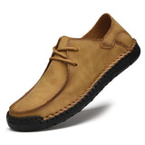 Riolio  Spring Soft Leather Casual Men Leather Shoes Lightweight Leather Casual Shoes Men Loafers Comfy Moccasins All-match Driving Shoe