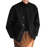 Riolio  Double-Sided Casual Jacket Design-Sense Collarless Loose Fitted Wool Coat