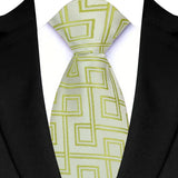 Riolio  Luxury 8CM Mens Necktie Green Color Floral Paisley Ties For Man Groom Jacquard Woven Neck Tie For Business Wedding Party
