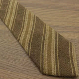 Riolio  2pcs Neck Tie Set Cotton Brown Striped Neck Ties For Men Women Girls Casual Style Shirt Accessories Brooch Black Plaid Neckties