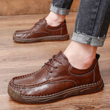 Riolio  New Men's Casual Shoes Handmade Soles  Shoes Men's Outdoor Hiking Comfort Flat Platform Size 47