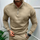 Riolio Autumn Thick Warm Knitted Sweaters Comfy Clothing Half Zip Fleece Winter Coat Solid Long Sleeve Turtleneck Shirts Pullover Men