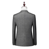 Riolio  Men's Business Casual Three-Piece Suit Slim Fit Wedding Groom Fashionable Polyester Fiber Single-Button Closure All-Season Wear