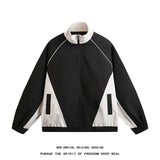 Riolio Fashion Spring New Jackets Men Stand Collar Casual Patchwork Color Jacket Men Outwear Clothing Men's Loose Pilot Jacket