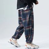 Riolio Ankle-Length Plaid Harem Pants Men Clothing Joggers Men Pants Trousers Japanese Fashion Sweatpants S-5XL Streerwear