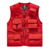 Riolio Outdoor Casual Fishing Vest Photography Spring and Autumn Men's Vest Multi-Pocket Tooling Quick-Drying Vest Cotton Workwear