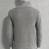 Riolio Stylish Men Sweater Long Sleeve Streetwear Super Soft Knitting High Collar Sweater Cardigan Sweater