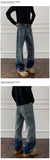 Riolio  Mens Straight Leg Jeans Business Casual Vintage Blue Denim Pants for Middle Aged Man Classic Fit man trousers
