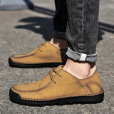 Riolio  Spring Soft Leather Casual Men Leather Shoes Lightweight Leather Casual Shoes Men Loafers Comfy Moccasins All-match Driving Shoe