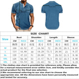 Riolio  Men's Grey Henley Neck Short Sleeve T-Shirt with Contrast Stitching Chest Pocket Casual Muscle Fit Top