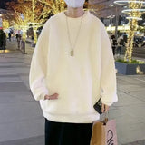 Riolio  Autumn and winter loose shoulder sweater for young men Japanese retro pineapple needle jacquard lazy round neck knit sweater