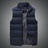 Riolio High Quality Windproof Jacket New Waistcoat Mens Vest Fashion Casual Coats Mens Stand Collar Vest Men New Stylish Autumn Vests