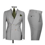 Riolio  Men's Double Breasted Tuxedo Suit Shawl Lapel Slim Fit 2 Piece Blazer & Pants Formal Business Luxury Suits Casual Wedding Groom