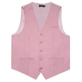 Riolio Pink Solid Rayon Polyester Suit Vest for Men Formal Wedding Business Red Black Blazer Waistcoat Men Clothing