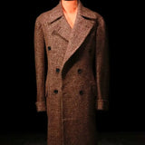 Riolio  Luxury Wool Blend Coat Men Over Jacket Herringbone Pattern Double Breasted Overcoat Plus Size Warm Formal Business Tailored Wear