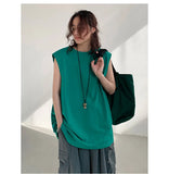 Riolio Summer Men Trendy Casual Streetwear Oversized Sleeveless T-shirt Youth Y2K Hip Hop Cotton Tank Tops Sports Basketball Vest