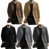 Riolio  Modern Man Trench Coat Customized Full Man Terno Fashion Notched Lapel Double Breasted Elegant Men's Winter Jacket Men Jacket