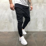 Riolio Men Harem Pants Ankle Tied Hip Hop Double Layer Running Baggy Pants Korean Casual Elastic Waist Trousers Sweatpants Tracksuits