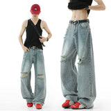 Riolio  Ripped Jeans Men 2025 Autumn New Baggy Distressed Denim Pants Loose Drop Street Style Fall Fashion High Quality