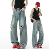 Riolio  Ripped Jeans Men 2025 Autumn New Baggy Distressed Denim Pants Loose Drop Street Style Fall Fashion High Quality