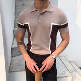 Riolio Spring Summer Knit Polo Shirt Men Casual Turn-down Collar Button Fashion Striped Solid Slim Tops Newest Ice Silk Cotton Knitwear